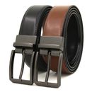 Luxury Leather Formal Dress Reversible Belts for Men, Reversible Black and Brown