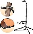 CAHAYA Adjustable Guitar Stand Tripod Portable Folding Guitar Stand with Neck Holder for Acoustic Electric Classical Bass Guitar Special-shaped Guitars 30.7in to 37in Height Adjustable