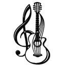 CREATCABIN Metal Wall Art Decor Musical Instruments Black Wall Signs Guitar Iron Hanging Metal Ornament Sculpture for Balcony Garden Home Living Room Decoration Outdoor Indoor Gifts 11.8x6.8Inch