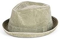 Mens Pork Pie Hat with Diamond Crown (UK, Numeric, 7 1/4, Green)
