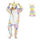 Niños Unicornio Onesie Pijamas de Franela Traje de una Pieza Regalo para Niñas Cosplay Traje de Halloween Ropa para el Hogar