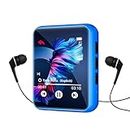 MP3 Player 32GB MP3 Player with Bluetooth 5.0 Portable HiFi Lossless Sound MP3 Music Player and FM Radio Recorder E-Book 2.4 inch Screen Maximum Support 128GB（Blue）
