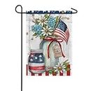 Toland Home Garden 1112664 Patriotic Mason Jars 4th of July Flag, 12x18 Inch, Double Sided for Outdoor Flower House Yard Decoration