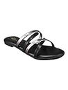 The White Pole Stylish Black Flat Silppers Fancy and Comfortable Trending Flats Sandals for Women And Girls