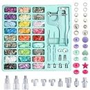 HASTHIP® Snap Buttons with Snap Pliers Set, Sewing Snap Button Machine Fastener and 300 Sets Plastic & Metal Snap Buttons Kit for Repairing, Sewing and DIY Crafting