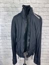 SUPERDRY Double Blacklabel Black Jacket Multi Zipper Nylon Collar Size L