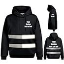 YOWESHOP High Visibility Reflective Safety Hoodie Customize Logo Full Print Protective Workwear (L, Black - Style 1)