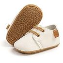 RVROVIC Baby Jungen Mädchen Sneaker Anti-Rutsch Oxford Loafer Flats Säugling Kleinkind PU Leder Weiche Sohle Baby Schuhe, Weiß - 1 Weiß - Größe: 6-12 Monate