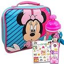 Walt Disney Studio Minnie Mouse Lunch Bag Bundle ~ Minnie Mouse Lunch Box Set For Minnie Mouse School Supplies, Travel, And More With Water Bottle And Stickers (Minnie Mouse School Bag)