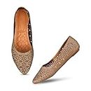 JM LOOKS Copper Soft Stylish Casual Comfortable Flat Bellies Shoes for Women Ladies Ballerinas