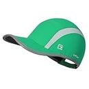 GADIEMKENSD UPF50+ Quick Dry Sports Hat Lightweight Breathable Reflective Outdoor Running Cap (Folding Series, Grass Green)