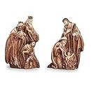 Roman Joseph's Studio Weathered Carved Wood Look Holy Family and 3 Kings Nativity Scene, Set of 2, 7-inch Height, Resin, Christmas Decoration