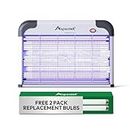 ASPECTEK Powerful 20W Electric Indoor Bug Zapper,Insect Killer for Mosquitos,Flies,Moths, Mosquito Zapper for Home, Including Free 2 Pack Replacement Bulbs