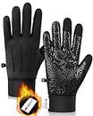 Winter Gloves Men Touchscreen Waterproof, Womens Gloves Windproof Thinsulate Lined, Gloves for Men Anti-slip Running Cycling