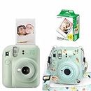 Fujifilm Instax Mini 12 Instant Camera + 20 Shot Films + 1x Acrylic Camera Case - Mint Green, Mini 12