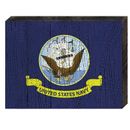 Designocracy Flag of US Navy Rustic Wooden Wall Décor in Blue/Brown/White | 12 H x 18 W x 1.5 D in | Wayfair 85098-NV-18