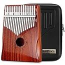 MOOZICA Acacia Koa Wood 17 Keys Kalimba Marimba Professional Finger Thumb Piano with Kalimba Carrying Bag (K17K)