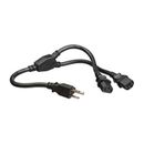 Hosa Technology YIE-406 Grounded Male Edison to Two IEC C13 Y-Cable- 1.5' (0.5 m) YIE-406