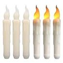 NAKIHOUSE LED Taper Candle Lights Pack of 6 Warm Yellow Flameless Battery Operated Window Candles for Halloween Christmas Wedding Birthday Churches Party Decorations