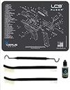 Ruger LC9 5 PC EDOG Cerus Gear Schematic (Exploded View) Heavy Duty Pistol Cleaning 12x17 Padded Gun-Work Surface Protector Mat Solvent & Oil Resistant & 3 PC Cleaning Essentials & Clenzoil