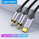 USB Type C to 2RCA Male Audio Cable Adapter Stereo Splitter Cord Tablet Phone PC