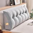 MONDEX Reading Pillow for Bed Adult, Comfortable and Soft Wedge Pillow for Headboard, Ergonomic Lumbar Support Pillow for Bed, Backrest Cushion with Removable Washable Cover,Gris,100 * 50 * 20cm