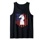 US Flag Knight Chess Piece Chessmaster Love To Play Chess Tank Top
