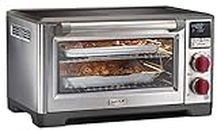 Wolf Gourmet Elite Digital Countertop Convection Toaster Oven with Temperature Probe and 7 Cooking Modes, Stainless Steel, Red Knobs (WGCO150S-C)