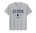 Ozark Alabama AL Diseño deportivo vintage estampado azul marino Camiseta