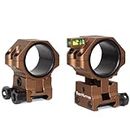WestHunter Optics Precision Picatinny Scope Rings, 34 mm Tube Adjustable Height Scope Mount with Bubble Level, 30 mm & 25.4 Adapter | Brown