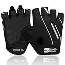 Stealth Sports Weight Lifting Gloves Half Finger Workout Gloves Men Women Anti-Slip Padded Palm Gym Gloves Exercise Gloves Cycling Fitness Weightlifting Strength Training(Black,M)