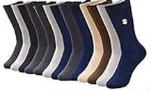 SENAPATI Men's and Women's Cotton Self Design Mid-Calf/Crew Socks (Multicolour, Free Size) - Pack of 10