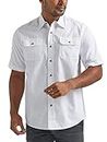 Wrangler Authentics Men's Short Sleeve Classic Twill Shirt, Bright White, S