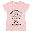 Disney Minnie Hollywood Tailliertes Damen-T-Shirt Baby Pink M | Minnie Mouse Damenmode-Top, Geschenkidee für Damen