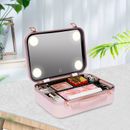 Dimmable LED Light Mirror Women Cosmetic Bag Travel Makeup Case Organizer Large
