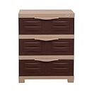 Supreme Furniture Fusion DR 03 Multipurpose with 3 Layer Drawer Made by 100% Virgin Plastic Chester for Home, Living Room and Kids(Small Size, Globus Brown/Dark Beige)(Assembly:-Do It Yourself)