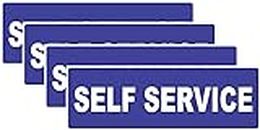 VAAIMAI Self Service Foam Board Sticker Sign Board 12X4 Inch Vinyl UV Laminated Waterproof Blue, Pack of 4