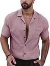 Casual Shirt for Men|| Shirt for Men|| Men Stylish Shirt (D-Crush-16-23) (L, Pink)