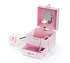 Trousselier Cube Music Box Ballerina Slippers - Pink - Statuetta Ballerina