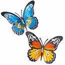 2er Set Metall Schmetterlinge 18 x 24 cm für Haus und Garten Deko zum Aufhängen