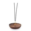 SAMHITA Wooden Round Incense Bowl, Incense Plate Holder, Ash Catcher for Home Décor, Home,Office,Club, Aromatherapy (12.7cm x 12.7cm x 2.54 cm)