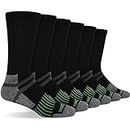 John Deere 6 Pair Men’s Socks Size 8-12 Work Socks for Men, Black Gray Toe, 8-12