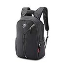 HARISSONS Bags Twin Reversible (2-in-1) Polyester 14 inch Laptop Backpacks for Men and Women (Black and Grey, 16L)