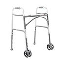 McKesson Folding Walker with 5 in Wheels, Bariatric, Steel, Height Adjustable 32 in to 39 in, Weight Capacity 500 lbs, 1 Count