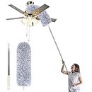 TECH LOGO ELECTRONICS Extendable Stainless Steel Washable Bendable Head and Scratch-Resistant Cap Duster for House Cleaning, Ceiling Fan, Blinds, Furniture (Gray)