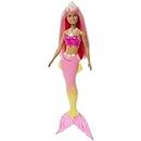 Barbie Dreamtopia Mermaid Doll (Pink Hair) With Pink & Yellow Ombre Mermaid Tail and Tiara, Toy for Kids Ages 3 Years Old and Up, HGR11