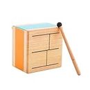 MusicPeople Wooden Square Tone Drum with Mallet, Child-Safe - Percussion Musical Instrument for Toddlers and Kids (1-6 Years), Multiple Sounds (PLAY104BS)