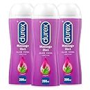 Durex Massage and Play Soothing Touch 2 in 1 Massage Gel & Intimate Lubricant with Soothing Aloe Vera 200ml x3