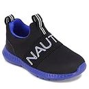 Nautica Kids Boys Fashion Sneaker Slip-On Athletic Running Shoe for Toddler and Little Kids-Canvey Toddler-Black Cobalt Os-7