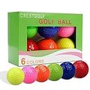 Crestgolf Mixed Colored Golf Ball, Driving Range Golf Balls, Golf Practice Ball, 2 stili per la vostra scelta(six color)
